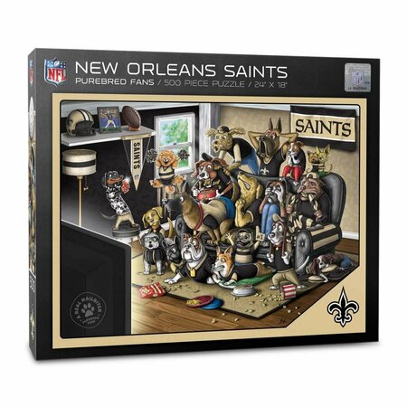 YOUTHEFAN 18 x 24 in. NFL New Orleans Saints Purebred Fans Puzzle, Multi Color - A Real Nailbiter - 500 Piece 2502120